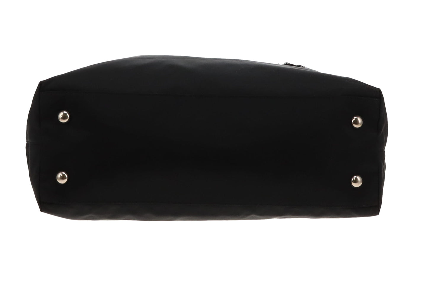 Prada Black Logo Nylon and Leather Tote with Charm