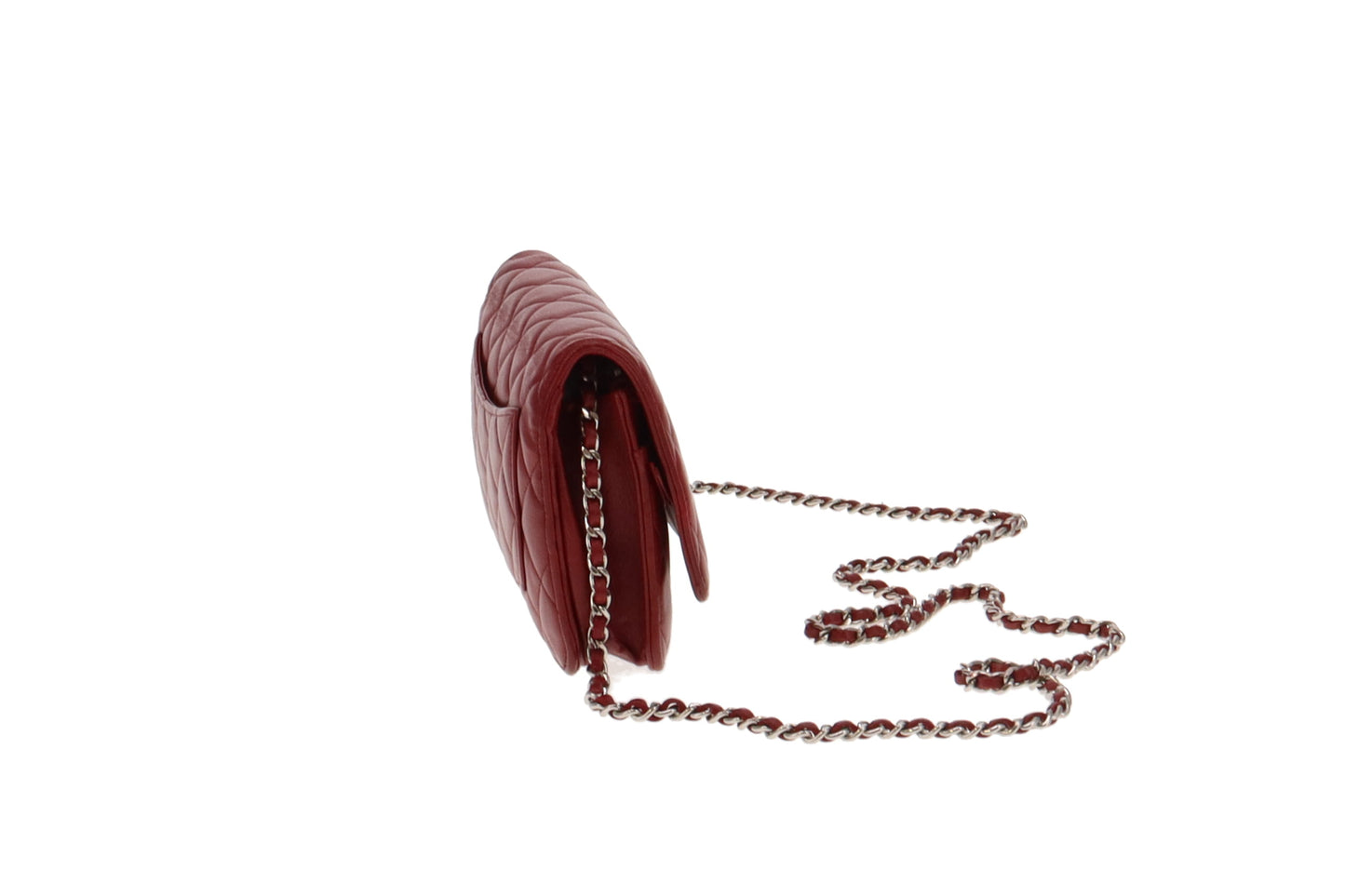 Chanel Deep Red Classic Wallet on Chain 2012