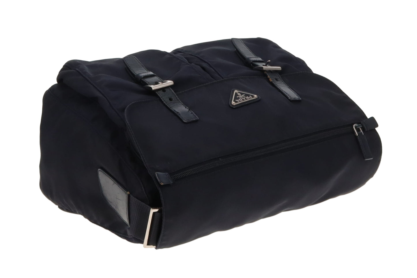 Prada Navy Nylon Twin Pocket East West Messenger Bag