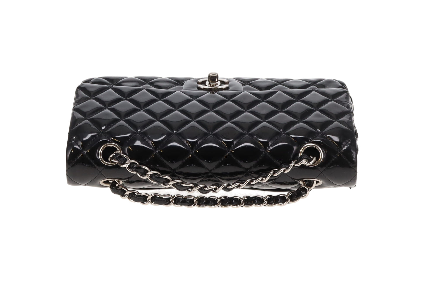 Chanel Classic Double Flap Black Medium In Patent Leather 2014