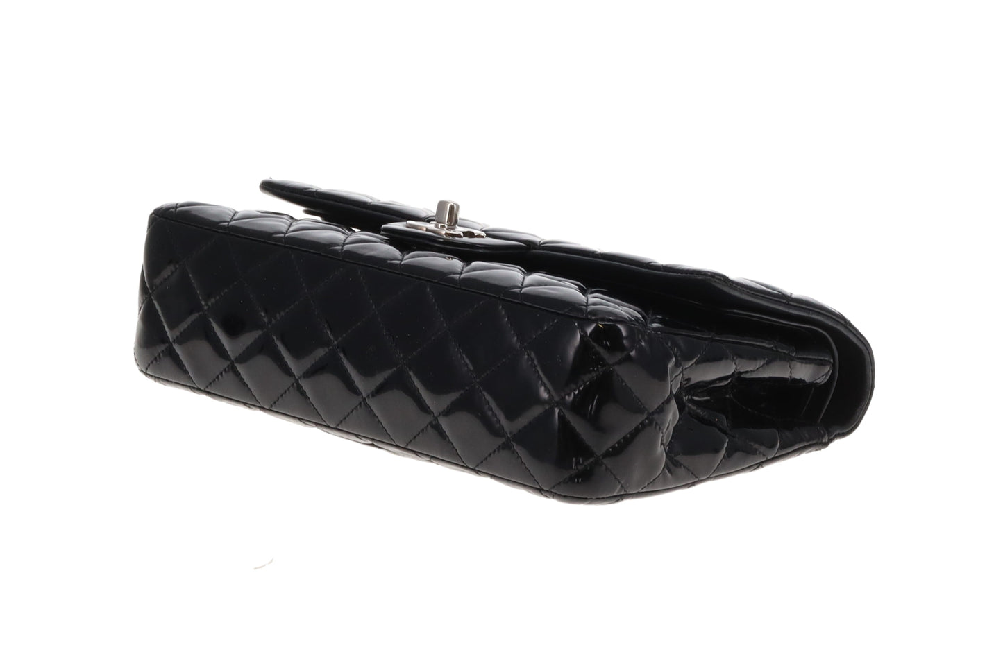 Chanel Classic Double Flap Black Medium In Patent Leather 2014