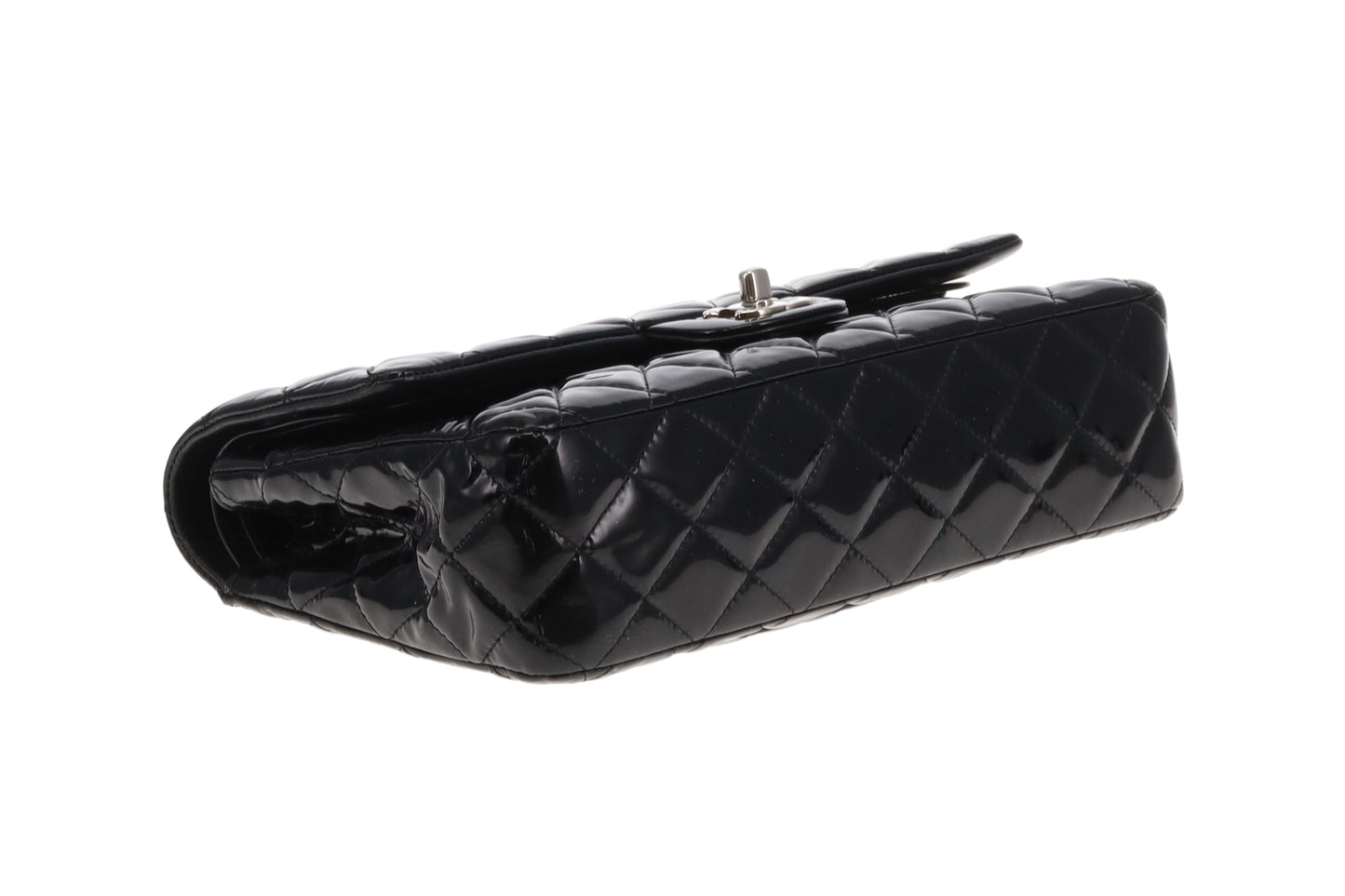 Chanel Classic Double Flap Black Medium In Patent Leather 2014