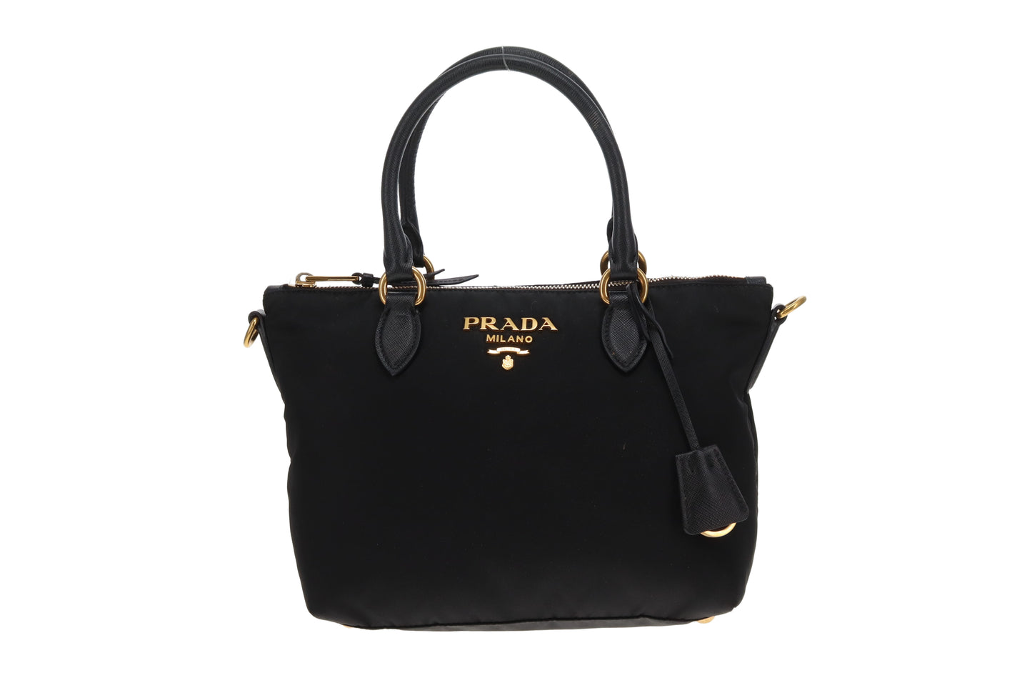 Prada Nylon Tote Small Convertible Black