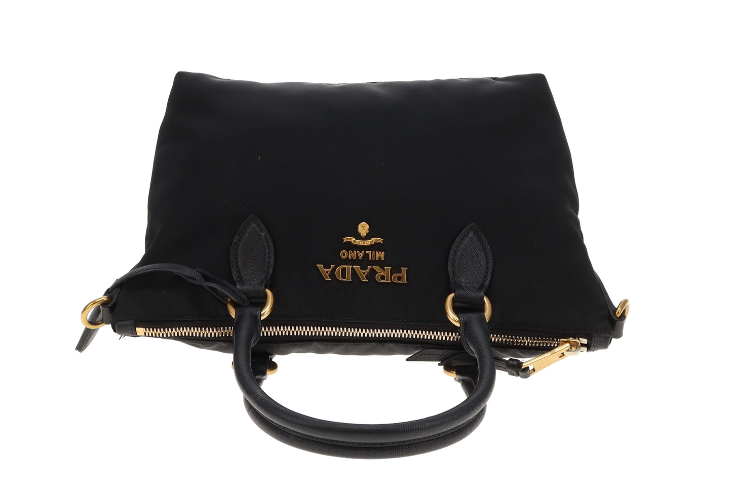 Prada Nylon Tote Small Convertible Black