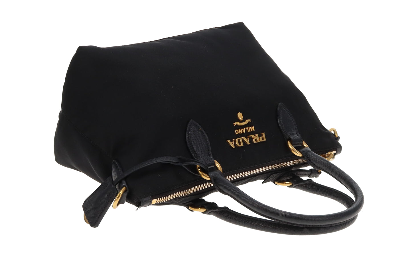 Prada Nylon Tote Small Convertible Black