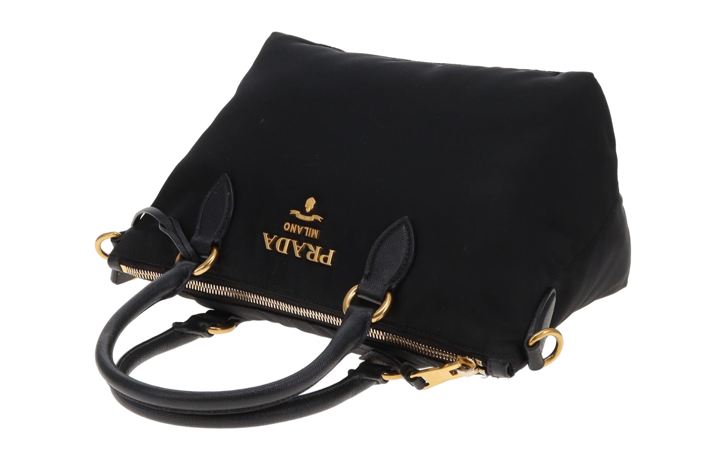 Prada Nylon Tote Small Convertible Black