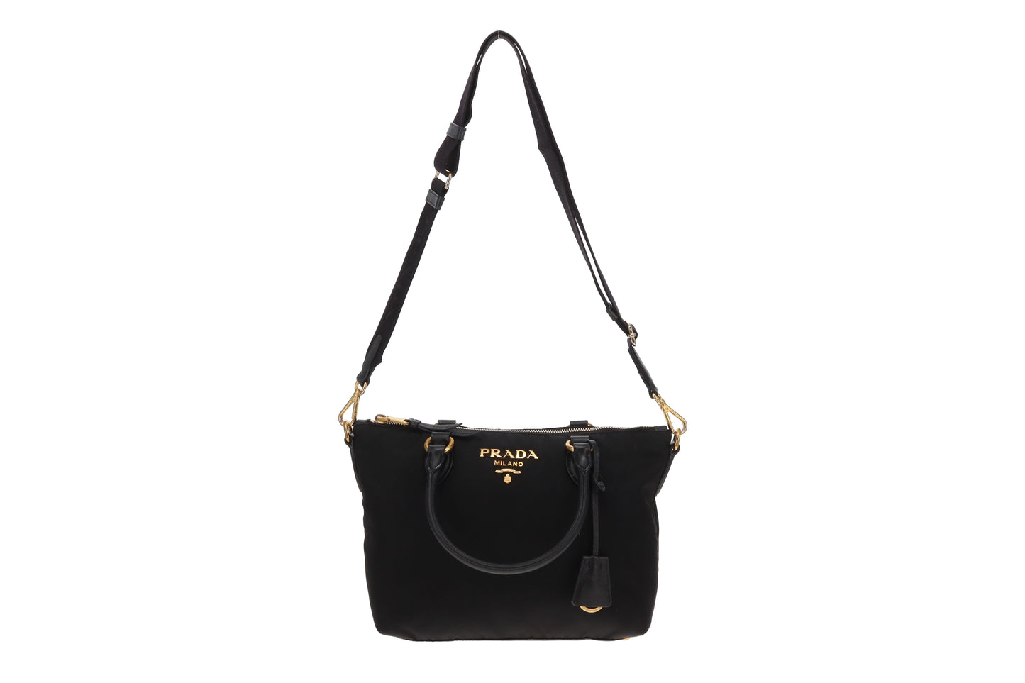 Prada Nylon Tote Small Convertible Black