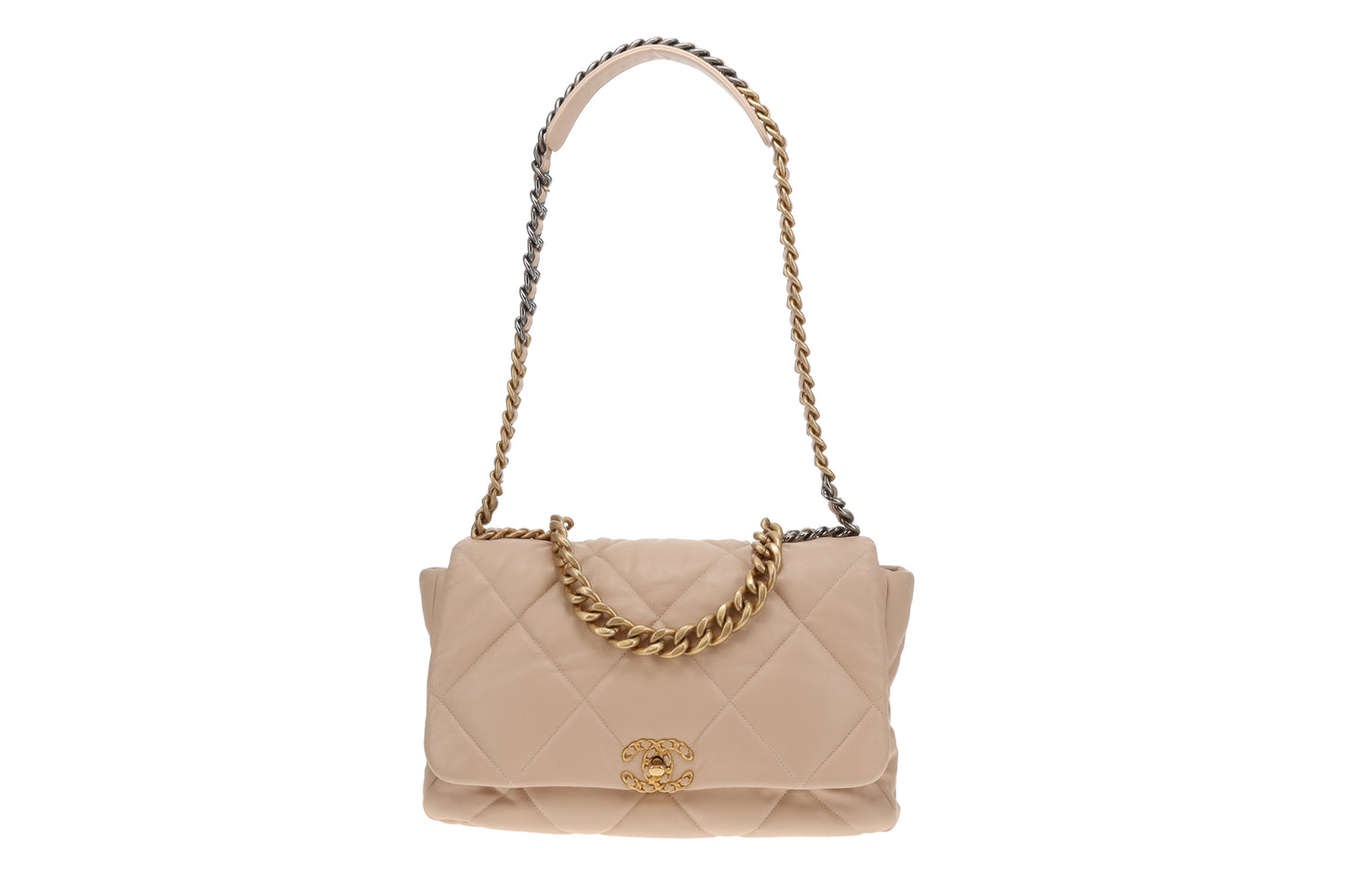 Chanel 19 Bag Maxi Beige Lambskin 2019