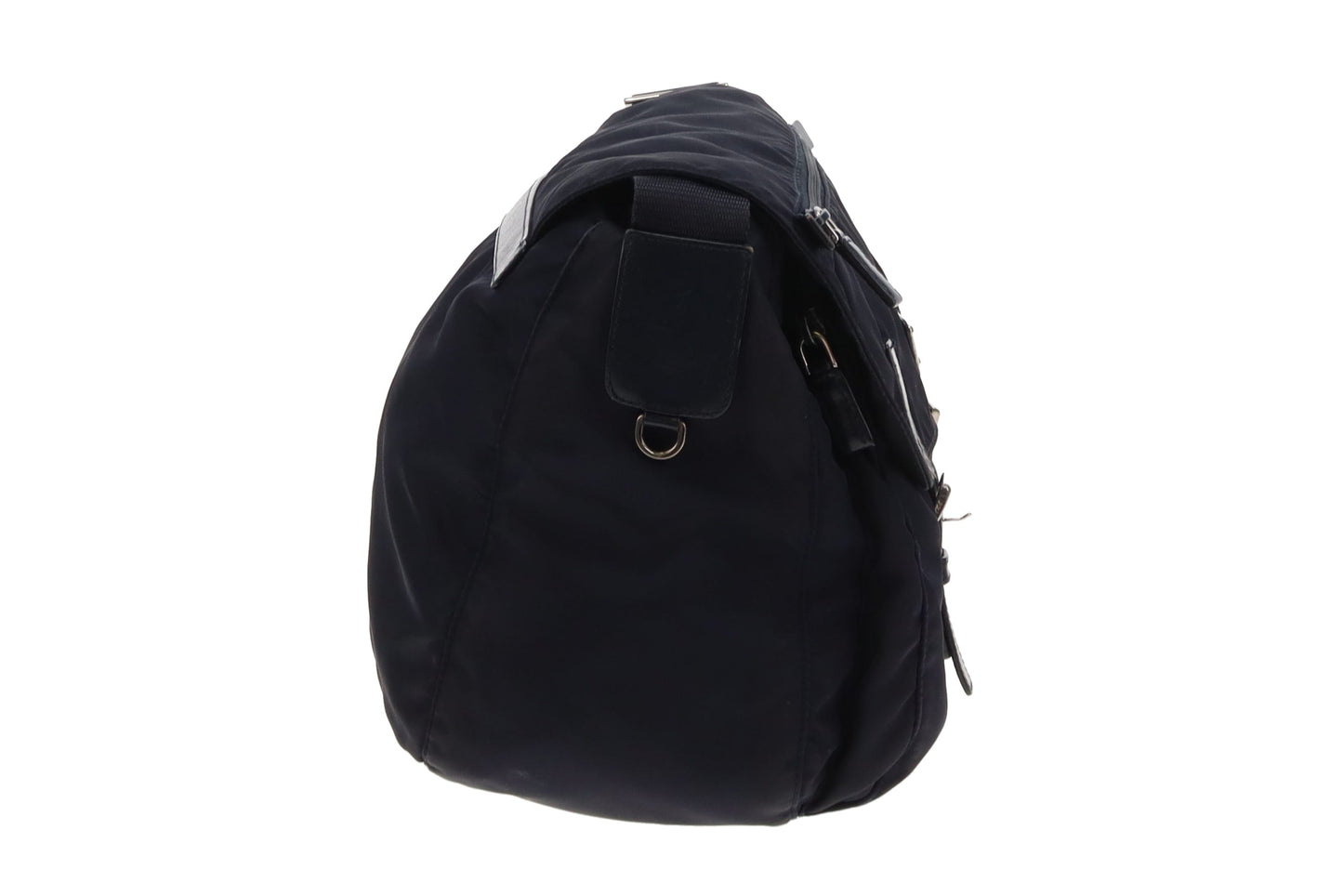 Prada Navy Nylon Twin Pocket East West Messenger Bag