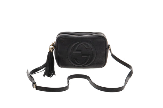 Gucci Black Pebbled Leather Soho Disco