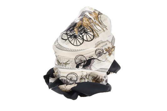 Hermes La Promenade De Longchamps 90cm Silk Scarf By Ledoux