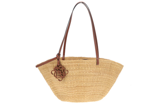 Loewe Shell Raffia Basket Bag