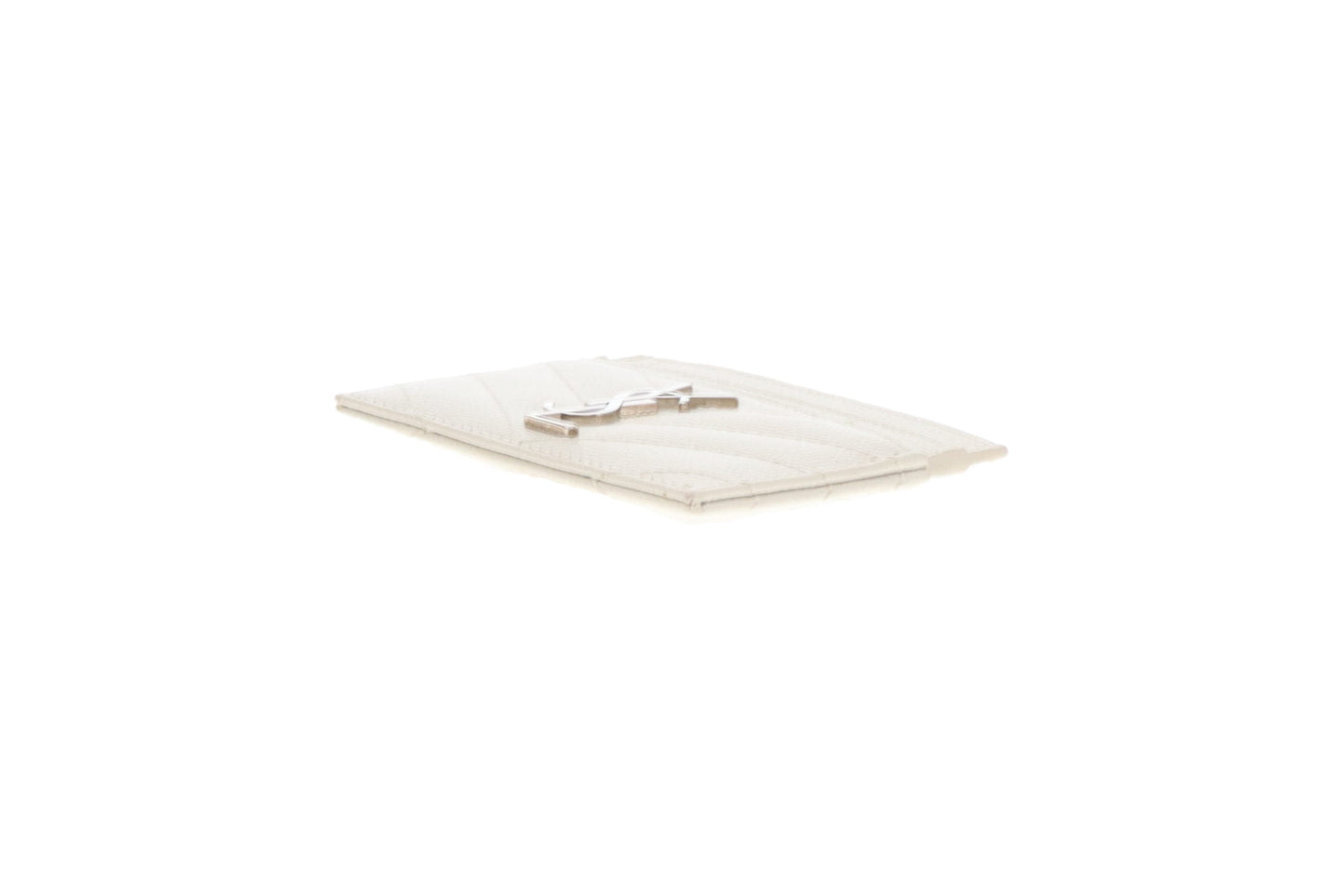 Saint Laurent Cassandre Card Holder Blanc Vintage SHW