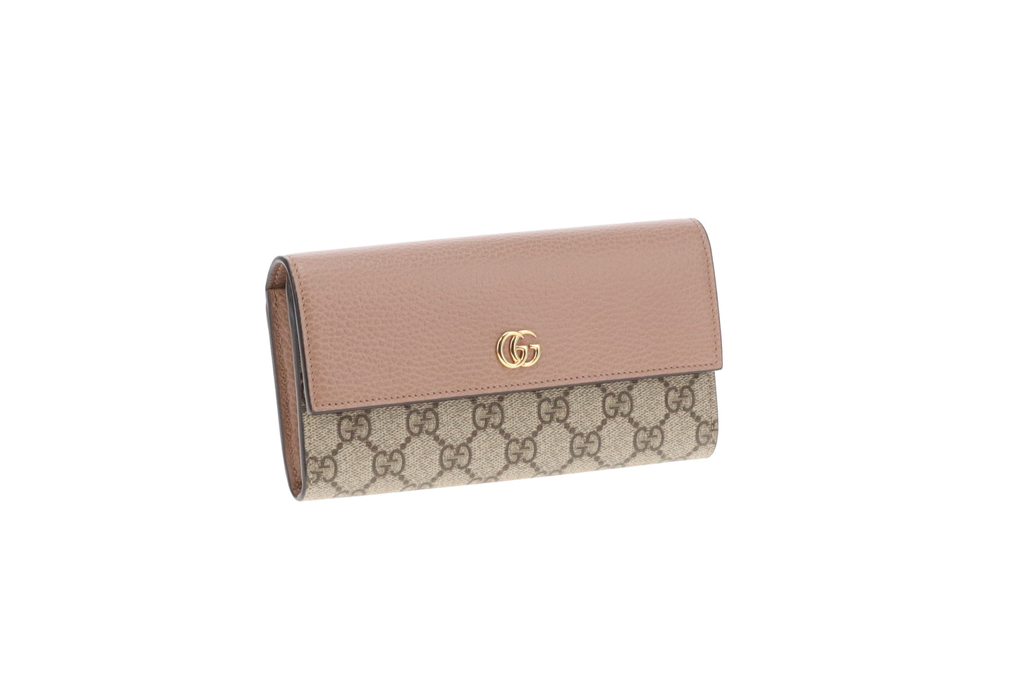 Gucci Marmont Continential Wallet Dusty Pink and GG Supreme