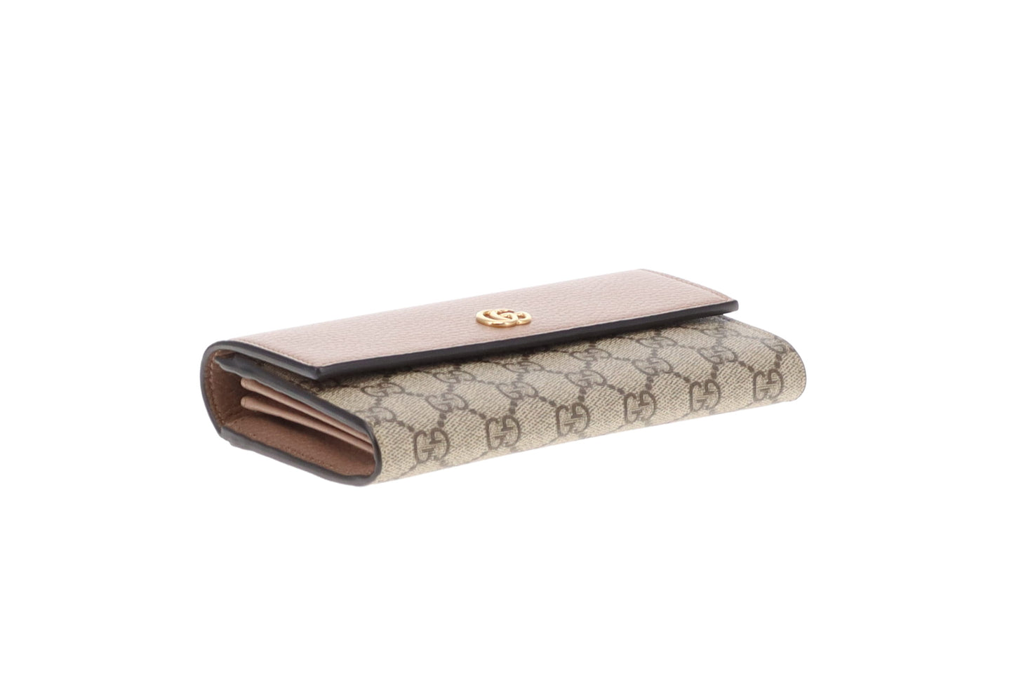 Gucci Marmont Continential Wallet Dusty Pink and GG Supreme