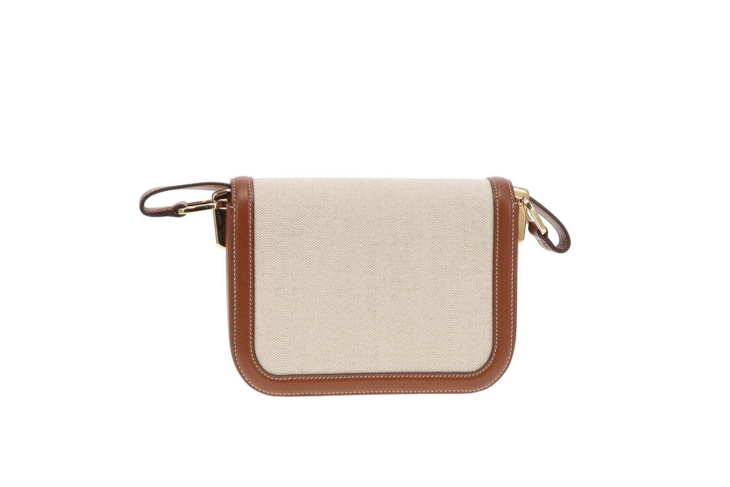 Prada Embleme Flap Bag Brown Leather and Linen