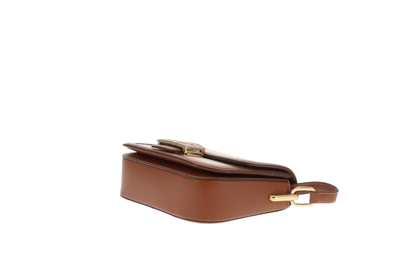 Prada Embleme Flap Bag Brown Leather and Linen