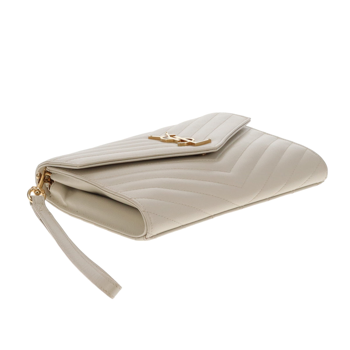 Saint Laurent Cassandre Wristlet Ivory