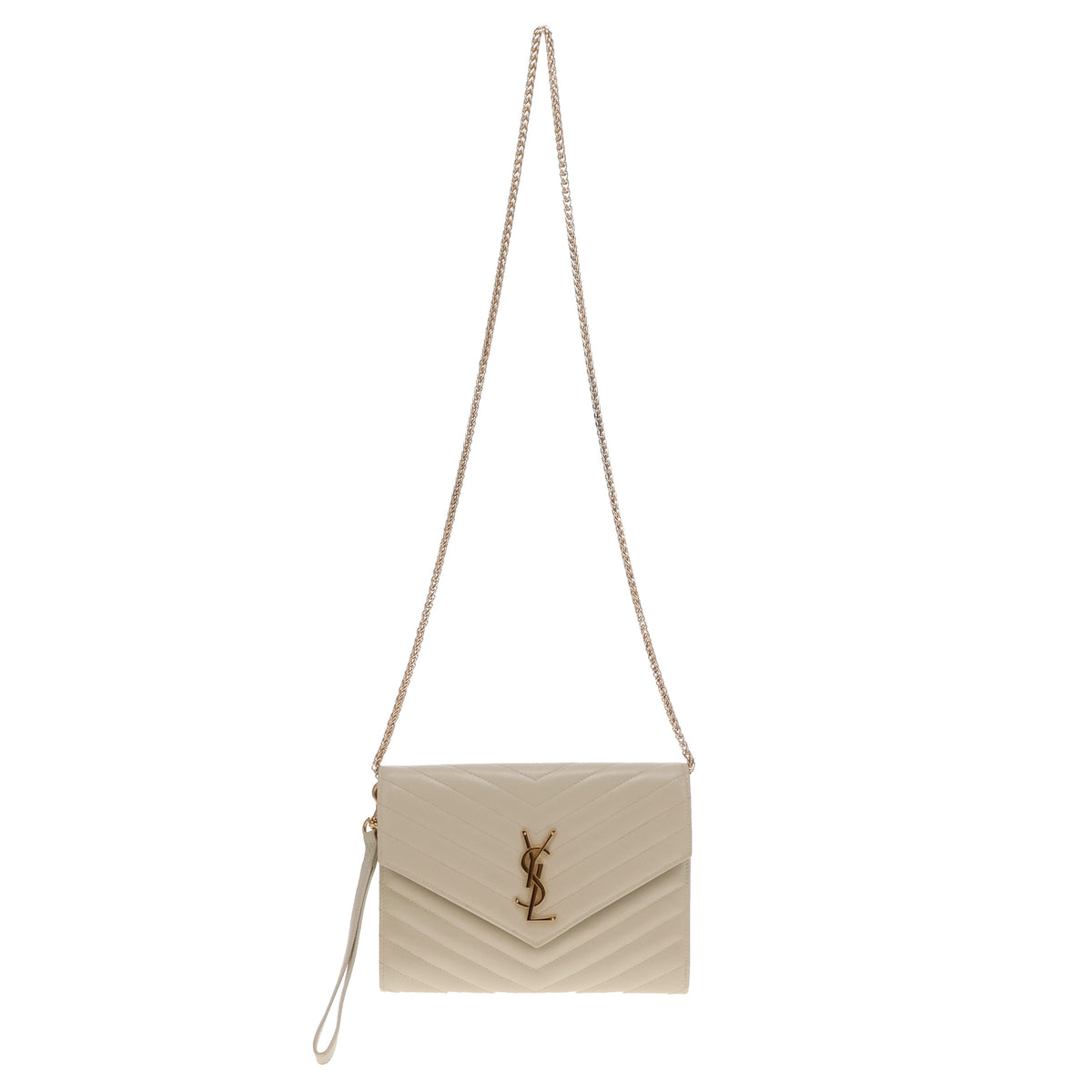 Saint Laurent Cassandre Wristlet Ivory