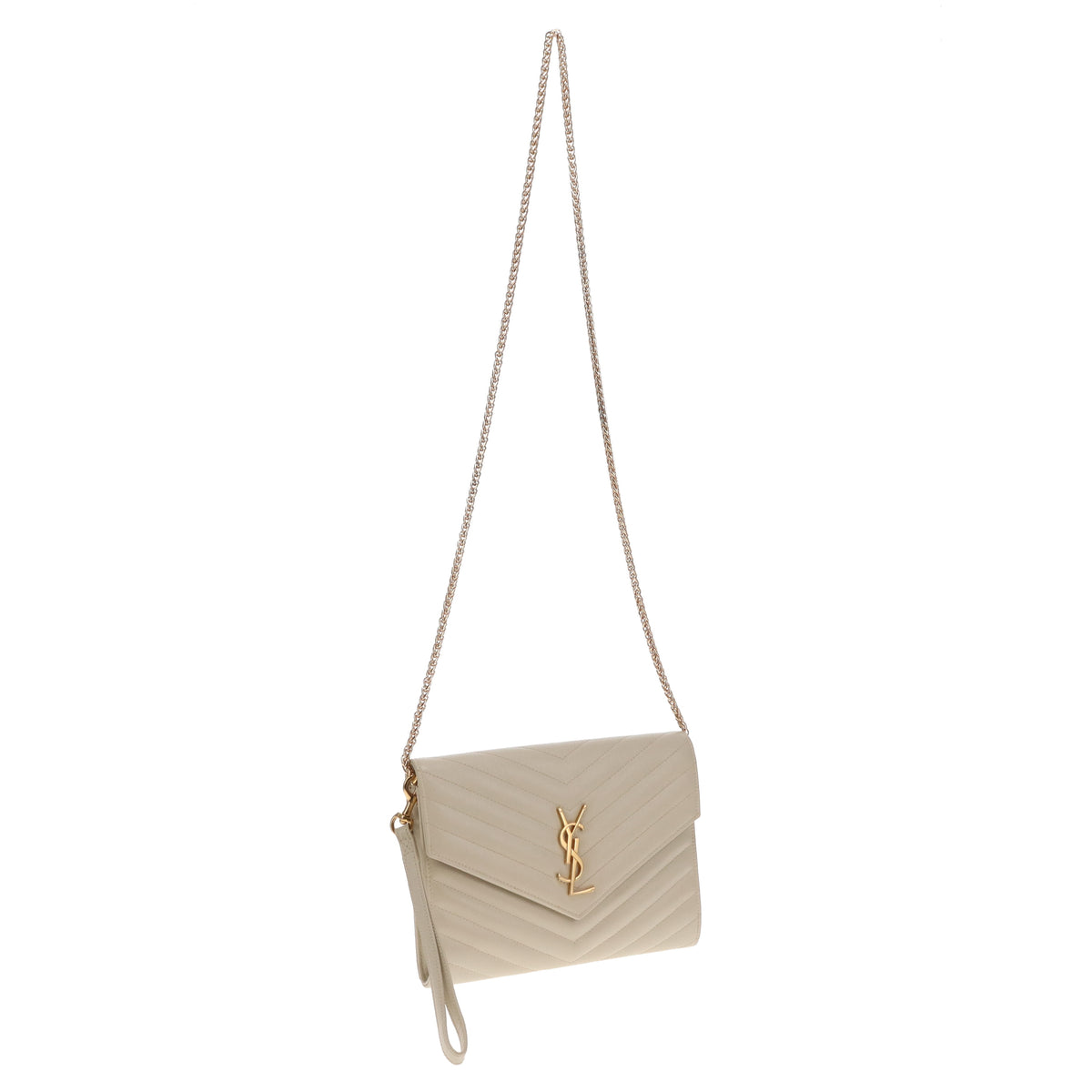 Saint Laurent Cassandre Wristlet Ivory