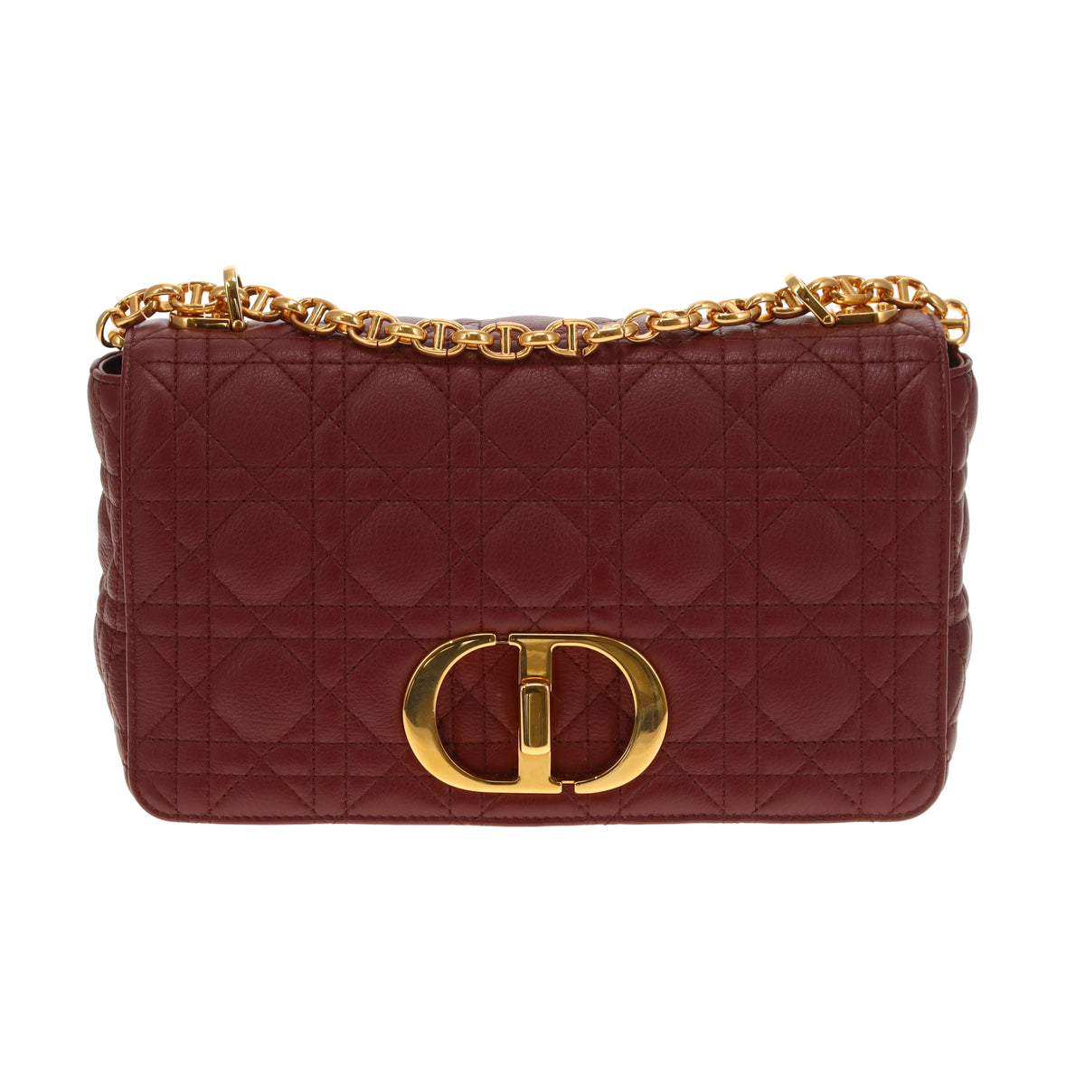 Dior Caro Medium Flap Bag In Red Brick