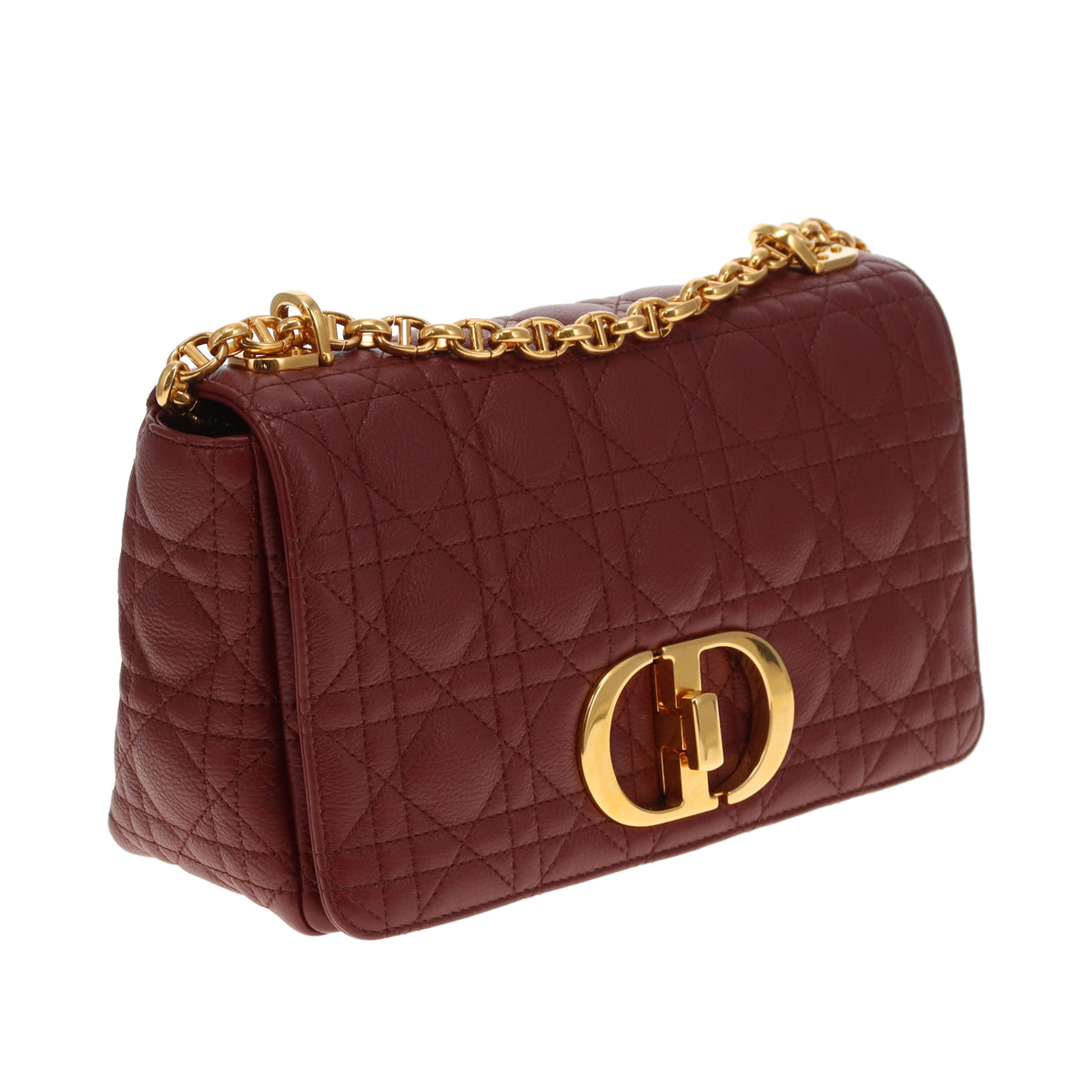 Dior Caro Medium Flap Bag In Red Brick