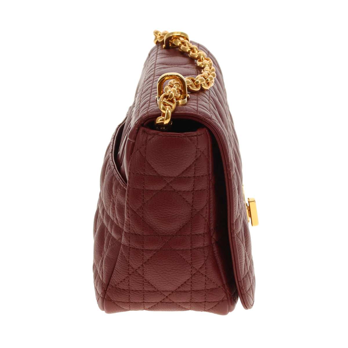 Dior Caro Medium Flap Bag In Red Brick