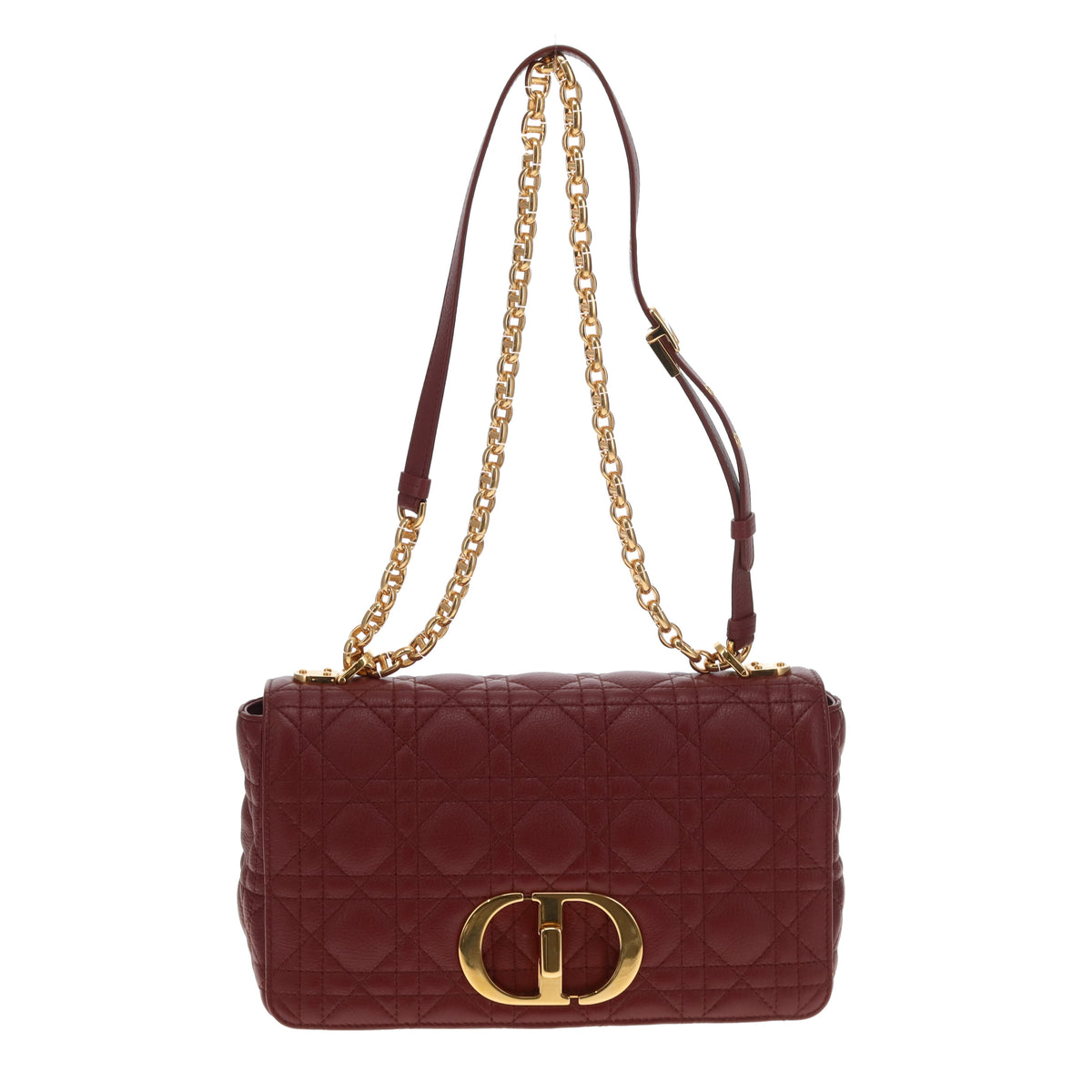 Dior Caro Medium Flap Bag In Red Brick