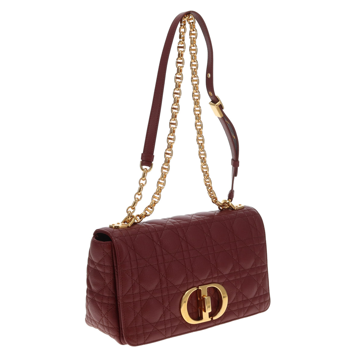Dior Caro Medium Flap Bag In Red Brick