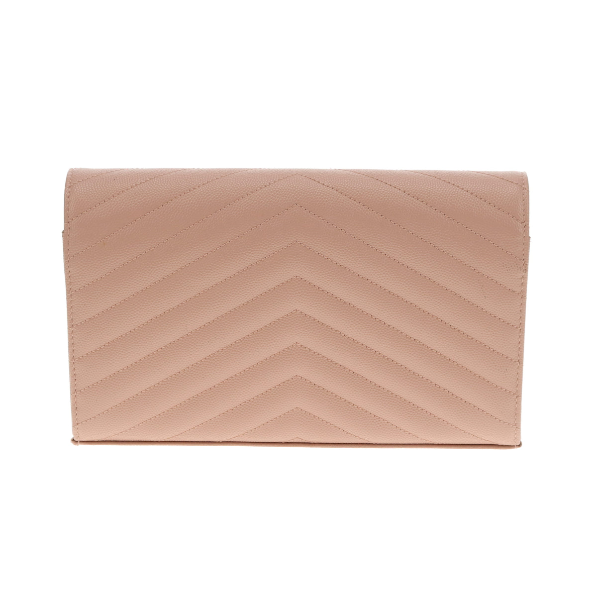 Saint Laurent Monogram Embossed Chain Wallet Soft Pink