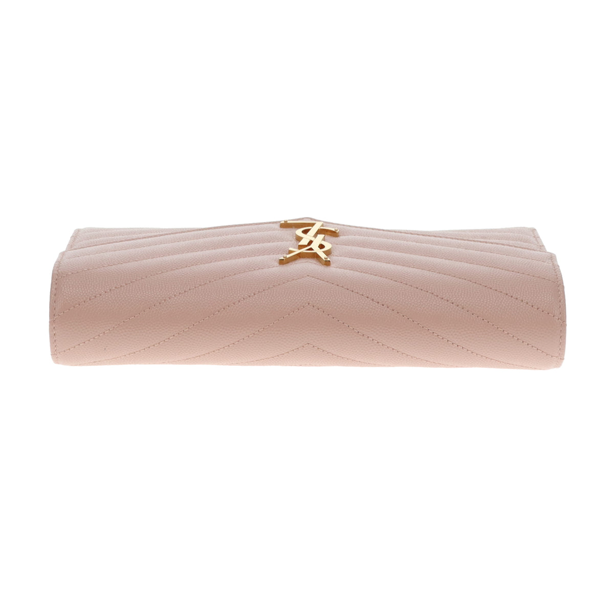 Saint Laurent Monogram Embossed Chain Wallet Soft Pink