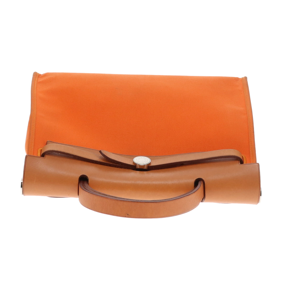 Hermes Herbag Zip 31 In Orange Canvas and Vache Hunter