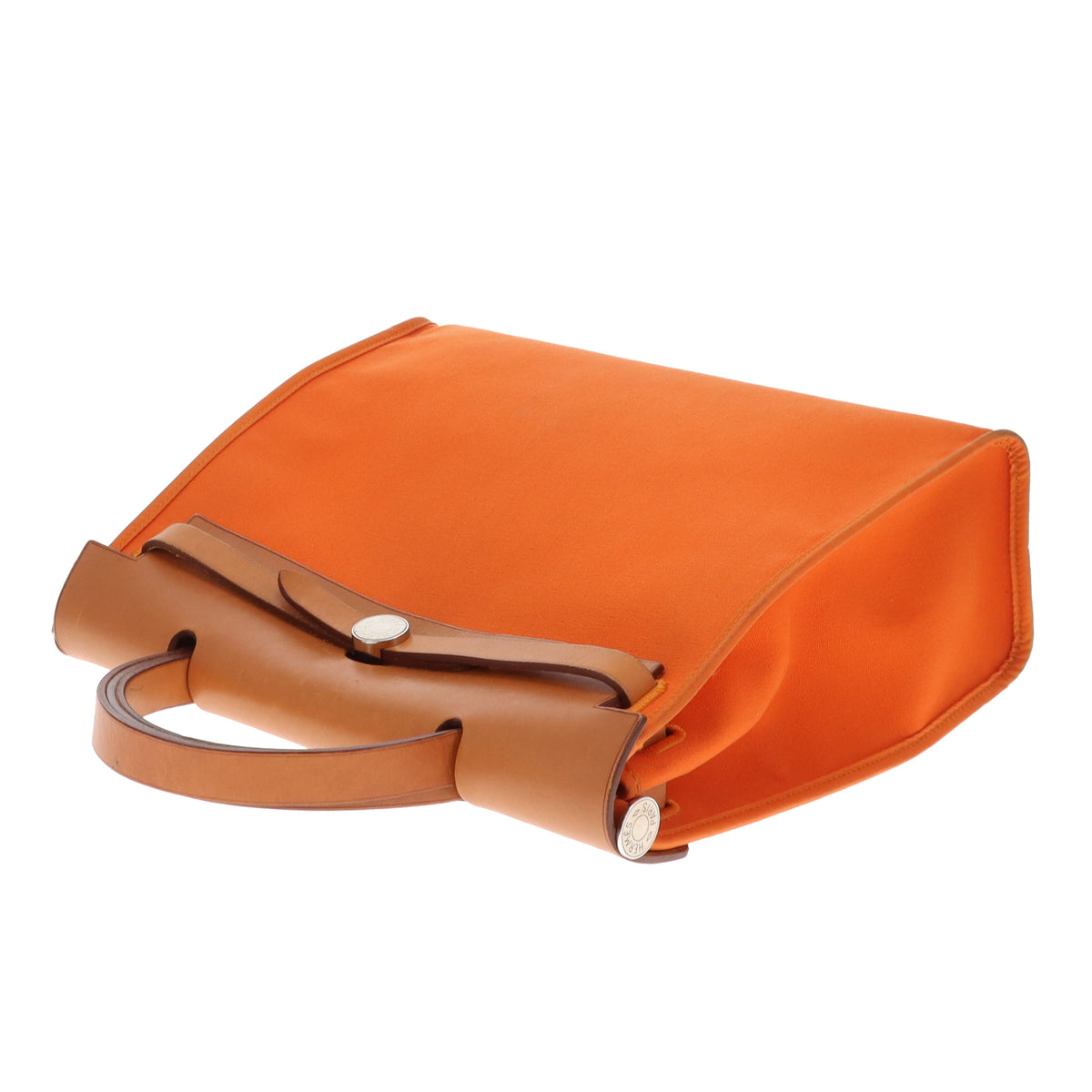 Hermes Herbag Zip 31 In Orange Canvas and Vache Hunter