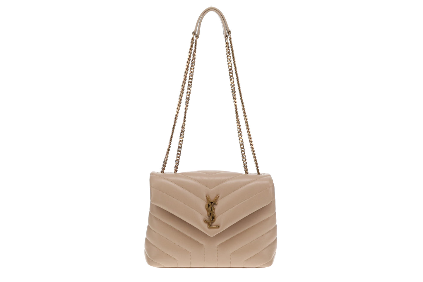 Saint Laurent Loulou Small Beige GHW 2021