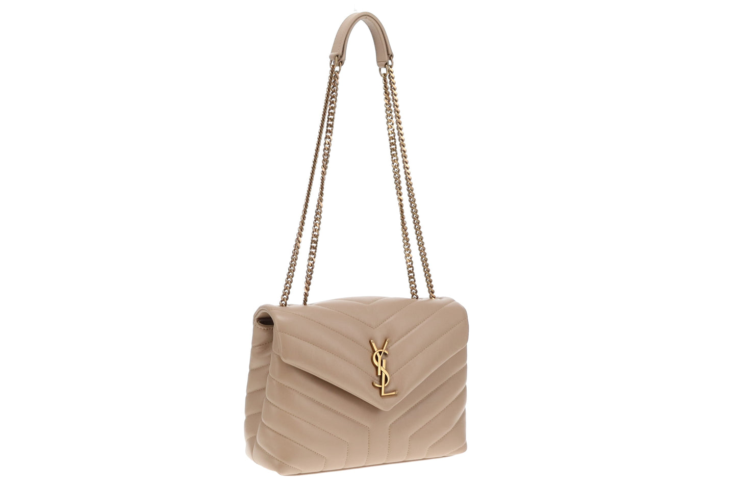 Saint Laurent Loulou Small Beige GHW 2021