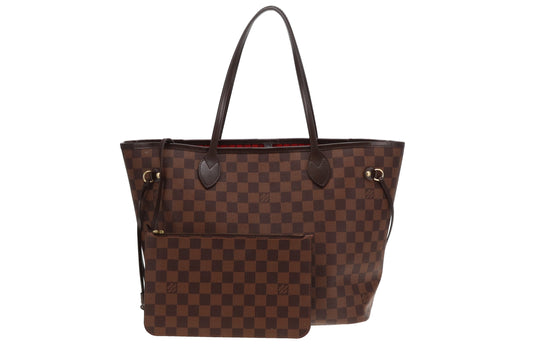 Louis Vuitton Neverfull MM with Pochette Classic Damier Ebene (NFID)