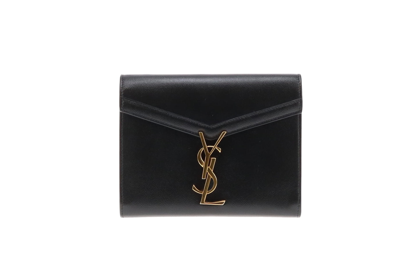 Saint Laurent Cassandra Chain Wallet with Push Lock Black GHW
