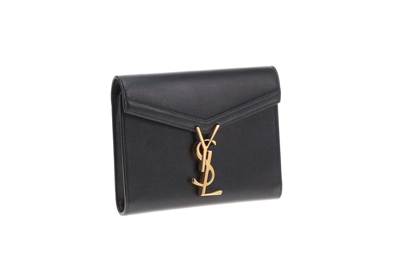 Saint Laurent Cassandra Chain Wallet with Push Lock Black GHW