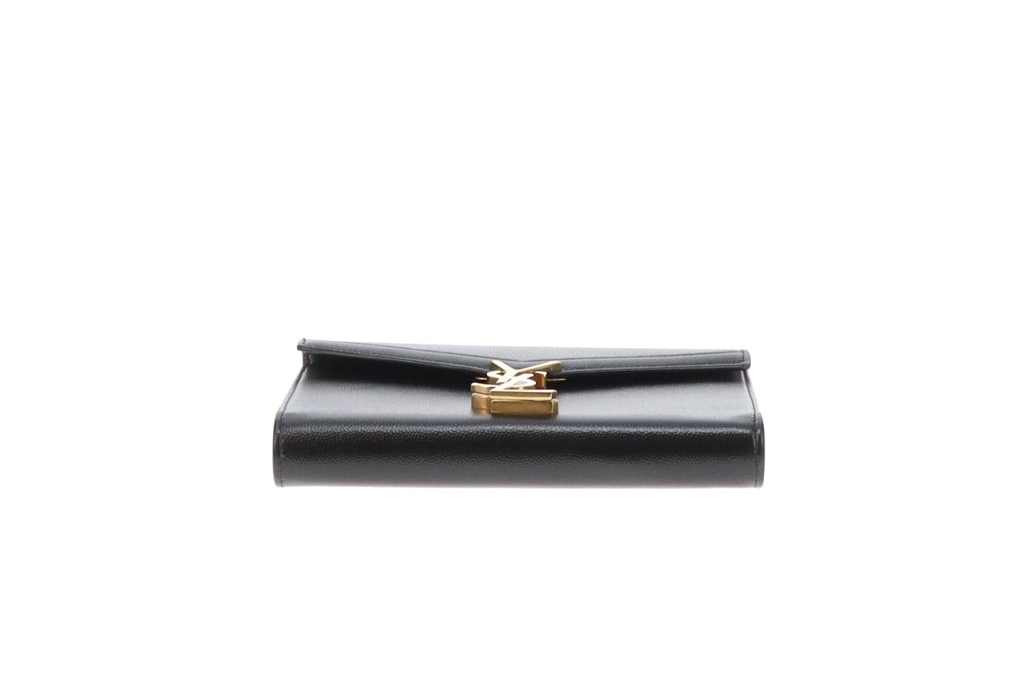 Saint Laurent Cassandra Chain Wallet with Push Lock Black GHW