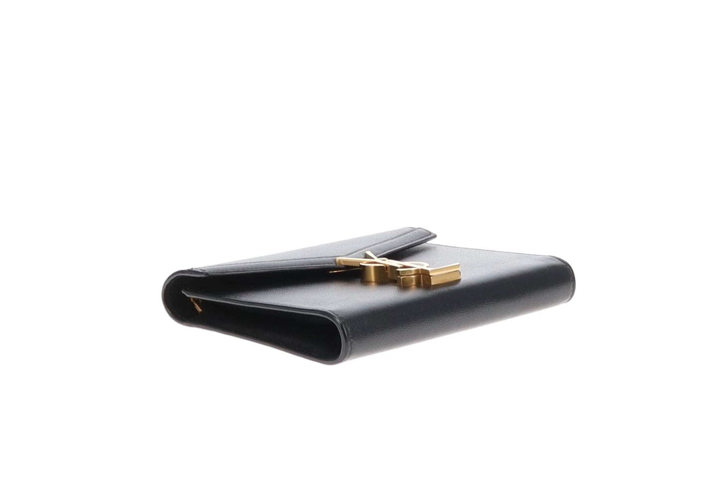 Saint Laurent Cassandra Chain Wallet with Push Lock Black GHW