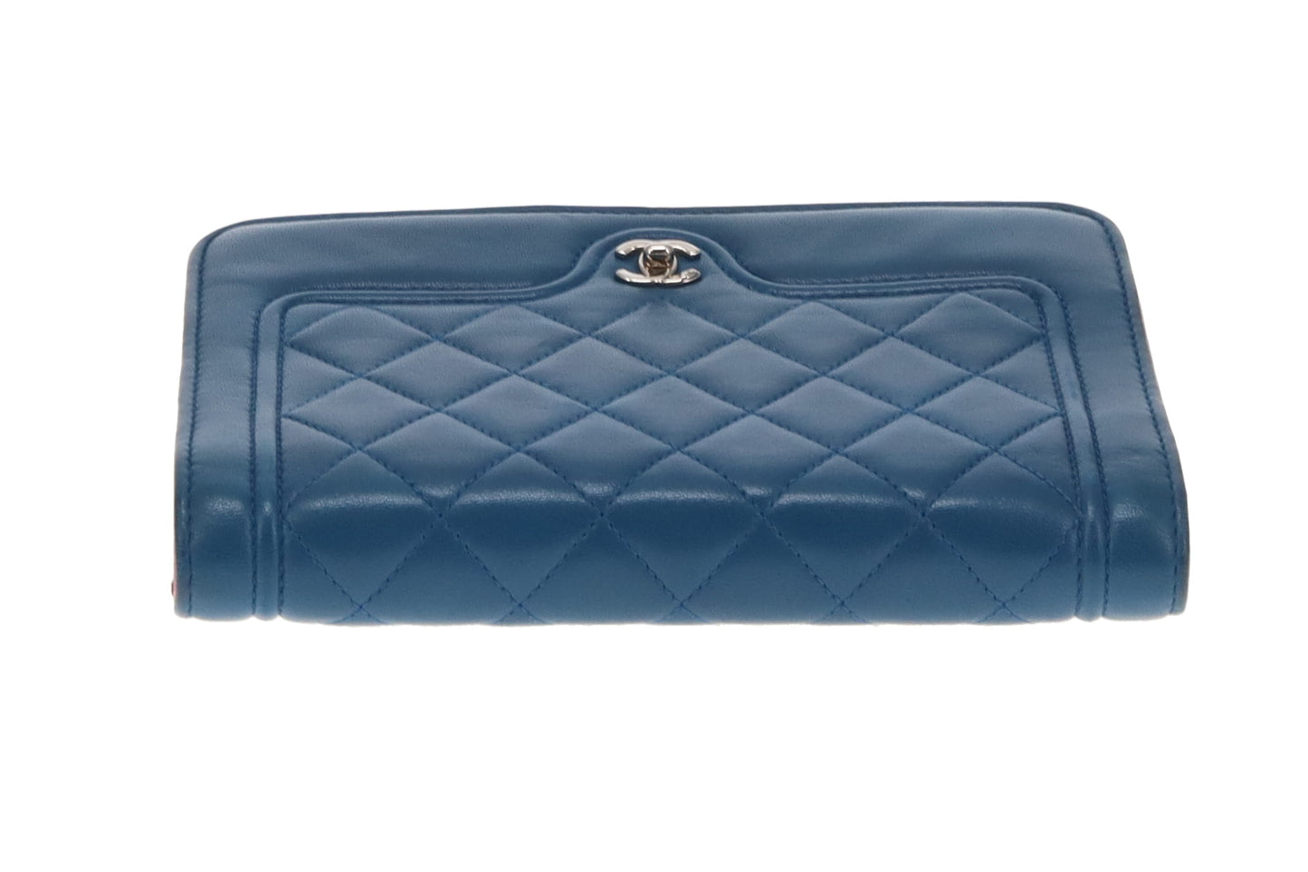 Chanel Wallet On Chain Navy Quilted Lambskin with Pink Interior 2016/17