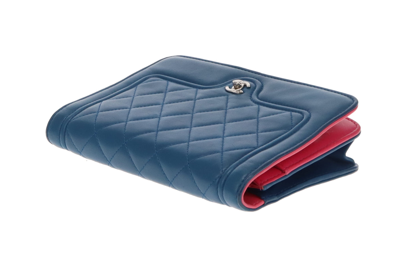 Chanel Wallet On Chain Navy Quilted Lambskin with Pink Interior 2016/17