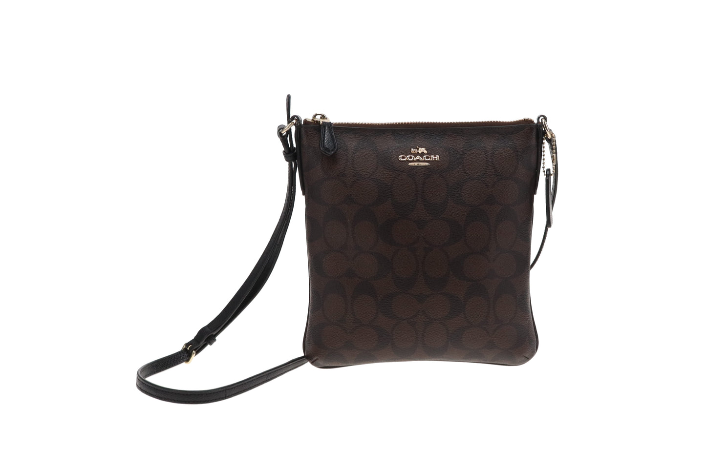 Coach Signature Slim Crossbody Messenger Bag Brown