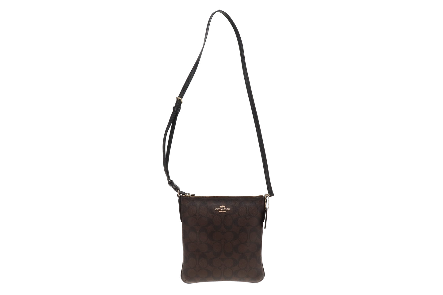 Coach Signature Slim Crossbody Messenger Bag Brown