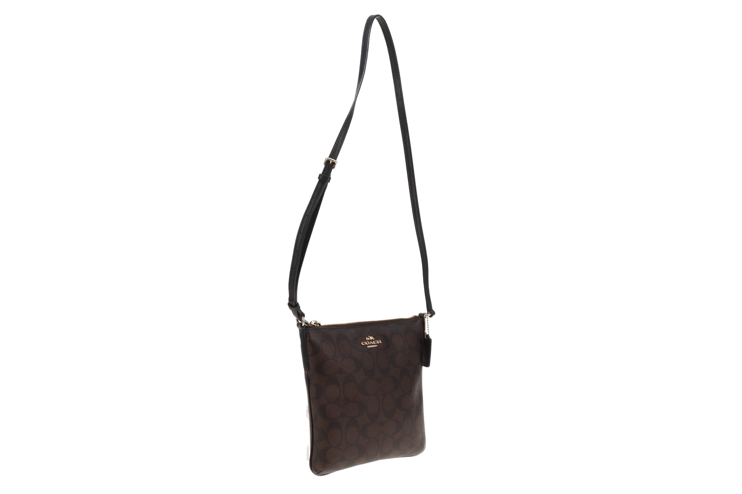 Coach Signature Slim Crossbody Messenger Bag Brown