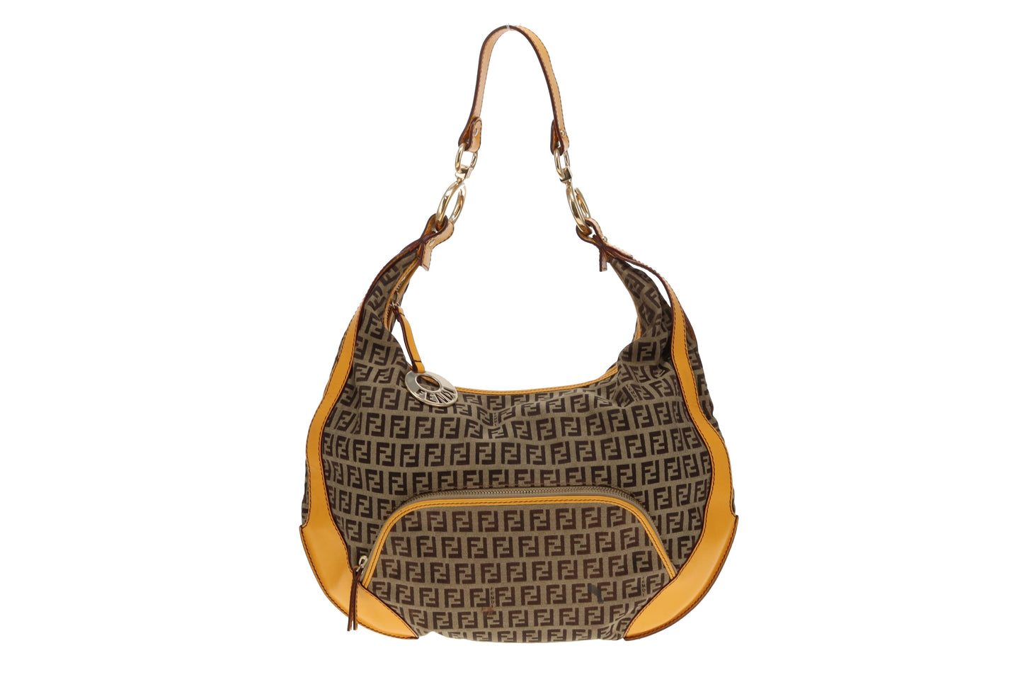 Fendi Chef Hobo In Zuchinno Monogram And Yellow Leather Vintage