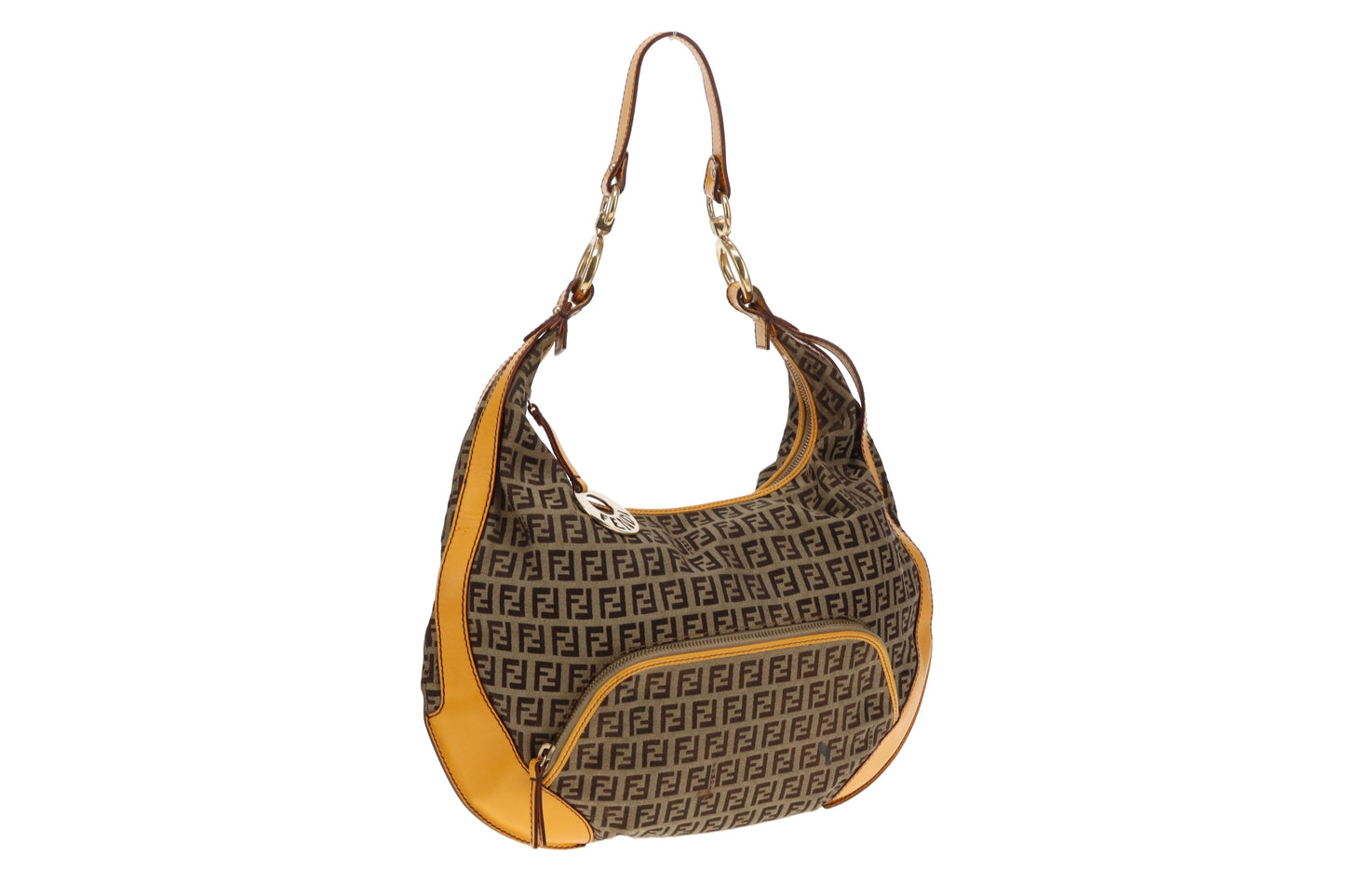 Fendi Chef Hobo In Zuchinno Monogram And Yellow Leather Vintage