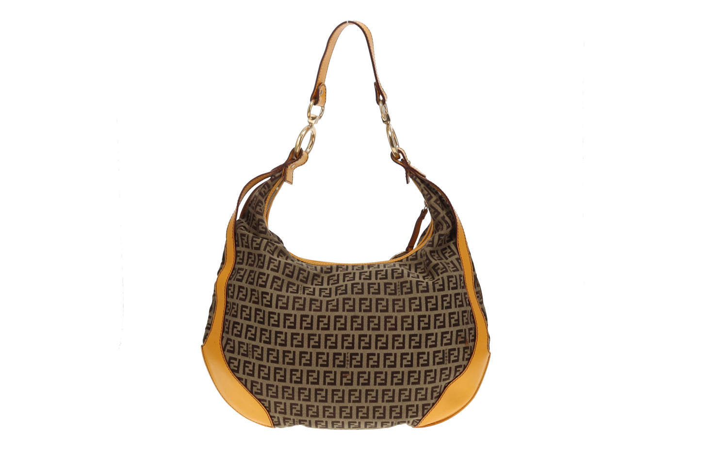 Fendi Chef Hobo In Zuchinno Monogram And Yellow Leather Vintage