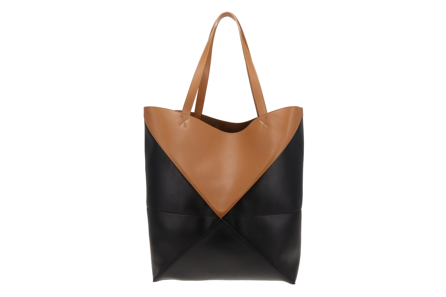 Loewe Puzzle Fold Tote In Warm Desert & Black