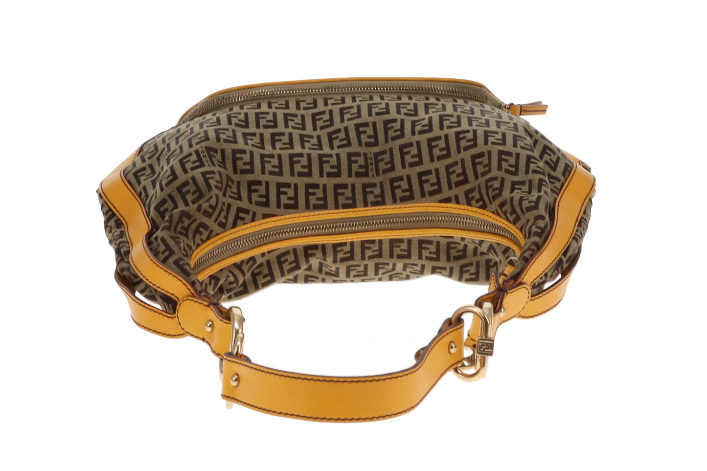 Fendi Chef Hobo In Zuchinno Monogram And Yellow Leather Vintage